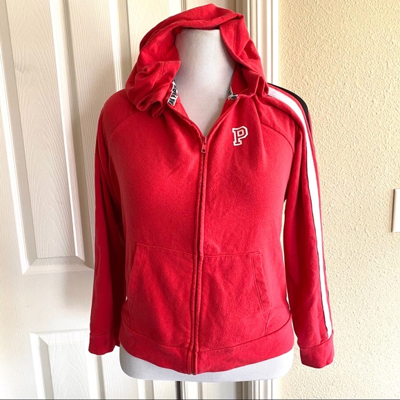 PINK Victoria's Secret Sweaters - Victorias Secret PINK Full-Zip Hoodie Red